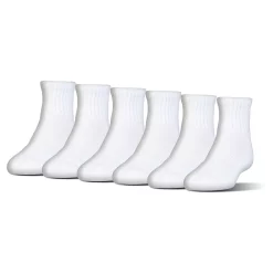 Boys Under Armour 6-Pack Quarter Socks 8 Boys Under Armour 6-Pack Quarter Socks -Kohl's Shop 2861819 White Gray