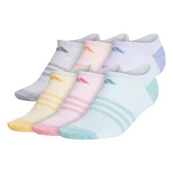 Girl's adidas 6-Pack Superlite No-Show Socks -Kohl's Shop 3004487 Mint Pink Orange