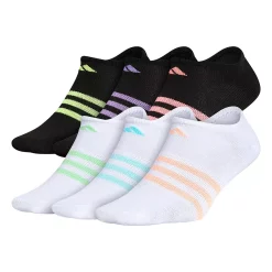 Girl's adidas 6-Pack Superlite No-Show Socks -Kohl's Shop 3004487 White Black