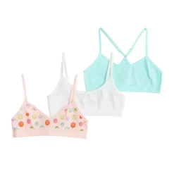 Girls 7-16 Maidenform® 3-pack Beginner Crop Bras -Kohl's Shop 3278233 Multi Happy Face