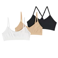 Girls 7-16 Maidenform® 3-pack Beginner Crop Bras -Kohl's Shop 3278233 Nude White Black