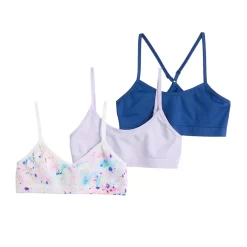 Girls 7-16 Maidenform® 3-pack Beginner Crop Bras -Kohl's Shop 3278233 Splatter Art Blue