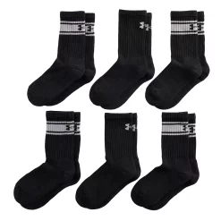 Boys Under Armour Charged Cotton 6-Pack Crew Socks 11 Boys Under Armour Charged Cotton 6-Pack Crew Socks -Kohl's Shop 3520960 Black Stripe