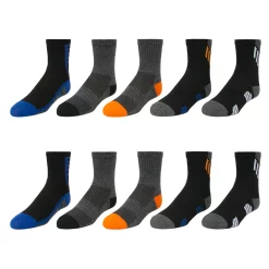 Boys Tek Gear® 10-Pack Performance Crew Socks -Kohl's Shop 3619225 Charcoal Gray Heather