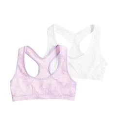 Girls 4-16 Maidenform® 2-Pack Seamless Racerback Bras -Kohl's Shop 3770393 Orchid Tiedye White