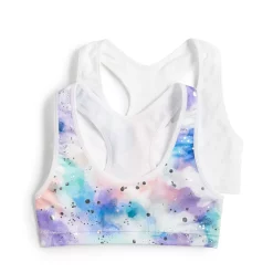 Girls 4-16 Maidenform® 2-Pack Seamless Racerback Bras -Kohl's Shop 3770393 Paint Splat White