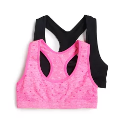 Girls 4-16 Maidenform® 2-Pack Seamless Racerback Bras -Kohl's Shop 3770393 Pink Star Black