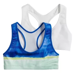 Girls 4-16 Maidenform® 2-Pack Seamless Racerback Bras -Kohl's Shop 3770393 Tie Dye Aqua White