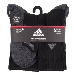 Boy's adidas Cushioned Angle Stripe 6-Pack Crew Socks 17 Boy's adidas Cushioned Angle Stripe 6-Pack Crew Socks -Kohl's Shop 4249526 ALT2