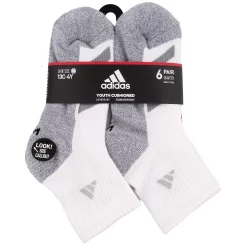 Boy's adidas Cushioned Angle Stripe 6-Pack Quarter Socks -Kohl's Shop 4249527 ALT2