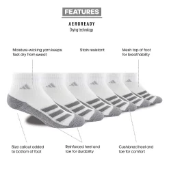Boy's adidas Cushioned Angle Stripe 6-Pack Quarter Socks -Kohl's Shop 4249527 ALT7