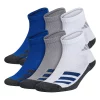 Boy's adidas Cushioned Angle Stripe 6-Pack Quarter Socks -Kohl's Shop 4249527 Royal White