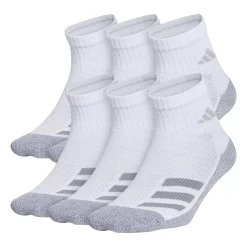 Boy's adidas Cushioned Angle Stripe 6-Pack Quarter Socks -Kohl's Shop 4249527 White Gray