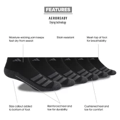 Boy's adidas Cushioned Angle Stripe 6-Pack Low Cut Socks -Kohl's Shop 4249529 ALT7