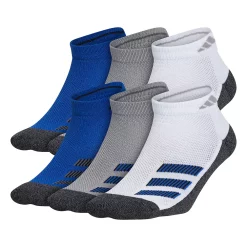 Boy's adidas Cushioned Angle Stripe 6-Pack Low Cut Socks -Kohl's Shop 4249529 Royal White