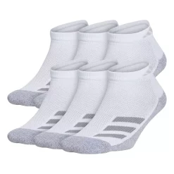 Boy's adidas Cushioned Angle Stripe 6-Pack Low Cut Socks -Kohl's Shop 4249529 White Gray