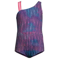 Girls Lands' End Sporty One Piece Swimsuit -Kohl's Shop 4587344 Deep Navy Pink Geo