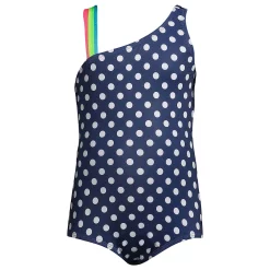 Girls Lands' End Sporty One Piece Swimsuit -Kohl's Shop 4587344 Deep Navy Shadow Dot