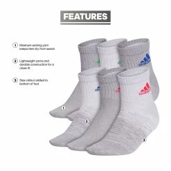 Boys adidas 6 Pack Superlite Quarter Socks 17 Boys adidas 6 Pack Superlite Quarter Socks -Kohl's Shop 4638808 ALT4