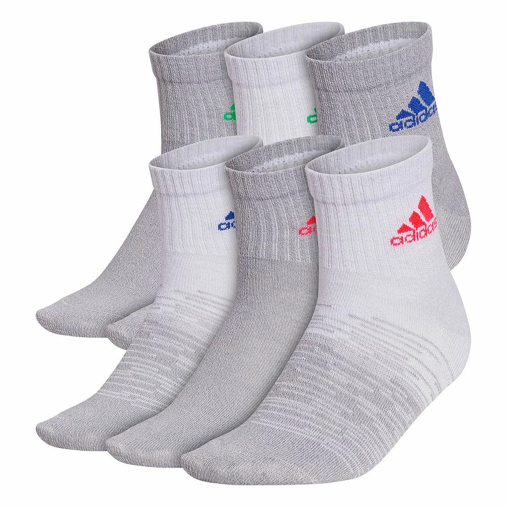 Boys adidas 6 Pack Superlite Quarter Socks 3 Boys adidas 6 Pack Superlite Quarter Socks
