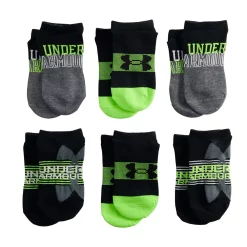 Boys Under Armour 6-Pack Essential Lite No-Show Socks -Kohl's Shop 4640375 Black White Lime