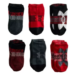 Boys Under Armour 6-Pack Essential Lite No-Show Socks -Kohl's Shop 4640375 Red Pitch Gray Black