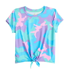 Girls 7-16 Tek Gear® Knot Front Fashion Tee in Regular & Plus Size -Kohl's Shop 4835933 Lilac Camo