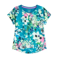 Girls 7-16 Tek Gear® Short Sleeve Performance Tee in Regular & Plus Size -Kohl's Shop 4849375 Teal Wildflowers