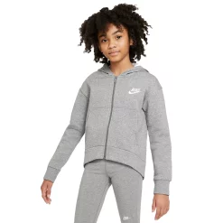 Girls 7-16 Nike Club Fleece Full-Zip Hoodie -Kohl's Shop 4871807 Carbon Heather White