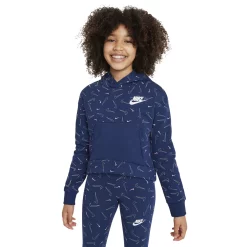 Girls 7-16 Nike Printed Fleece Hoodie -Kohl's Shop 4878466 Blue Void White