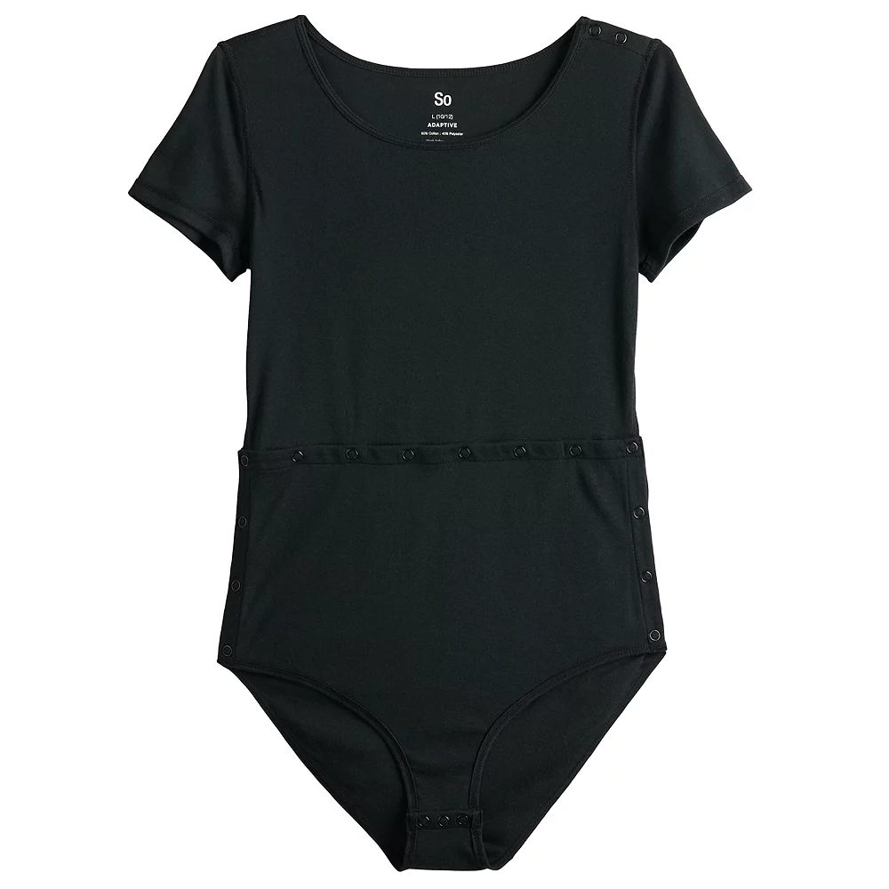 Girls 6-20 SO® Solid Adaptive Bodysuit 3 Girls 6-20 SO® Solid Adaptive Bodysuit
