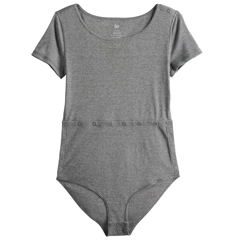 Girls 6-20 SO® Solid Adaptive Bodysuit 5 Girls 6-20 SO® Solid Adaptive Bodysuit - Image 3