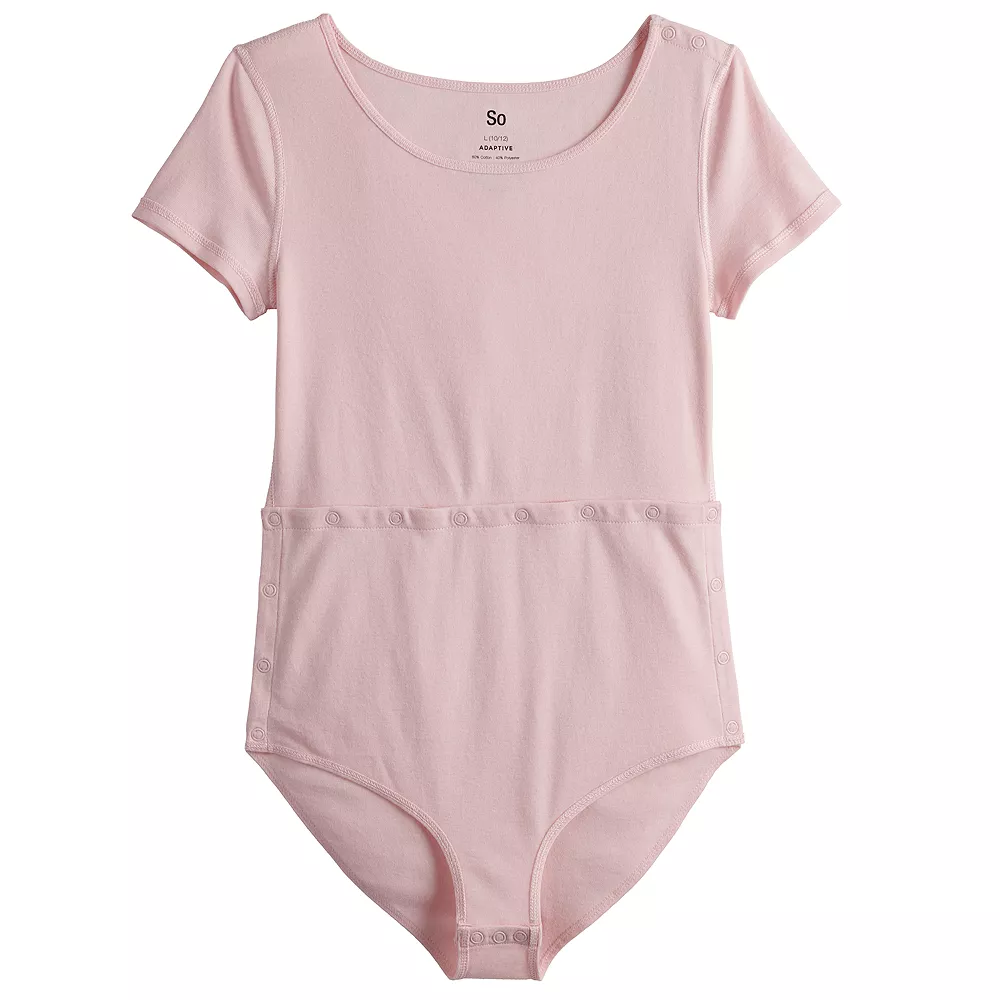 Girls 6-20 SO® Solid Adaptive Bodysuit 4 Girls 6-20 SO® Solid Adaptive Bodysuit - Image 2