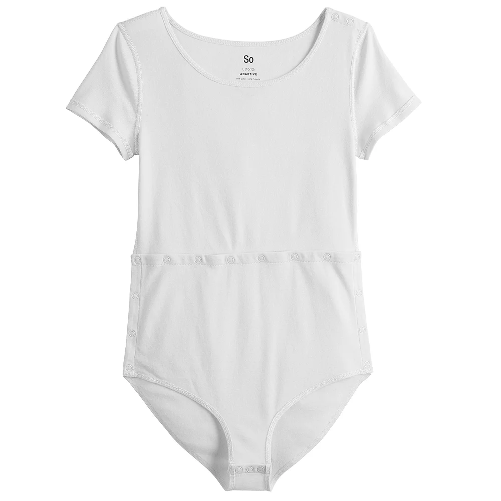 Girls 6-20 SO® Solid Adaptive Bodysuit 6 Girls 6-20 SO® Solid Adaptive Bodysuit - Image 4
