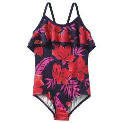 Girls 3-10 Lands' End Ruffle One-Piece Swimsuit -Kohl's Shop 4952432 Navy Waikiki Floral
