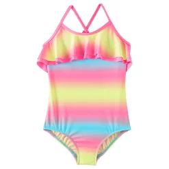 Girls 3-10 Lands' End Ruffle One-Piece Swimsuit -Kohl's Shop 4952432 Tie Dye Stripe Multi