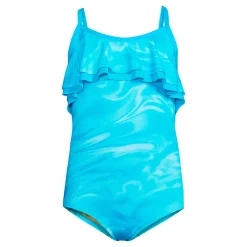 Girls 3-10 Lands' End Ruffle One-Piece Swimsuit -Kohl's Shop 4952432 Turquoise Swirl