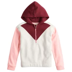 Girls 7-16 Tek Gear® Ultrasoft Fleece 1/4-Zip Hoodie in Regular & Plus -Kohl's Shop 4972462 Gray Heather Wine Pink