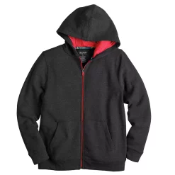 Boys 8-20 Tek Gear® Ultrasoft Fleece Full-Zip Hoodie in Regular & Husky -Kohl's Shop 4980169 Mineral Black Red