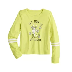 Girls 4-18 & Plus SO® Favorite Boxy Long-Sleeve Tee -Kohl's Shop 5008743 Gold Dog