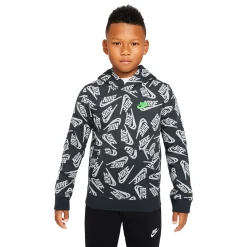 Boys 8-20 Nike Allover Print Club Fleece Hoodie -Kohl's Shop 5011484 Dark Smoke Gray Green