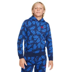Boys 8-20 Nike Allover Print Club Fleece Hoodie -Kohl's Shop 5011484 Midnight Navy Red