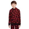 Boys 8-20 Nike Allover Print Club Fleece Hoodie -Kohl's Shop 5011484 University Red Black