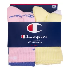 Girls Champion® Multi-Script 6-Pack Crew Socks -Kohl's Shop 5034907 ALT