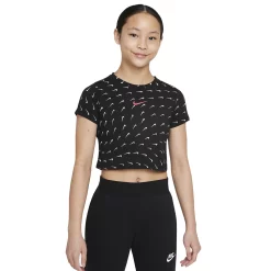 Girls 7-16 Nike Swooshfetti Cropped Tee 9 Girls 7-16 Nike Swooshfetti Cropped Tee -Kohl's Shop 5164162 Black Pink Salt