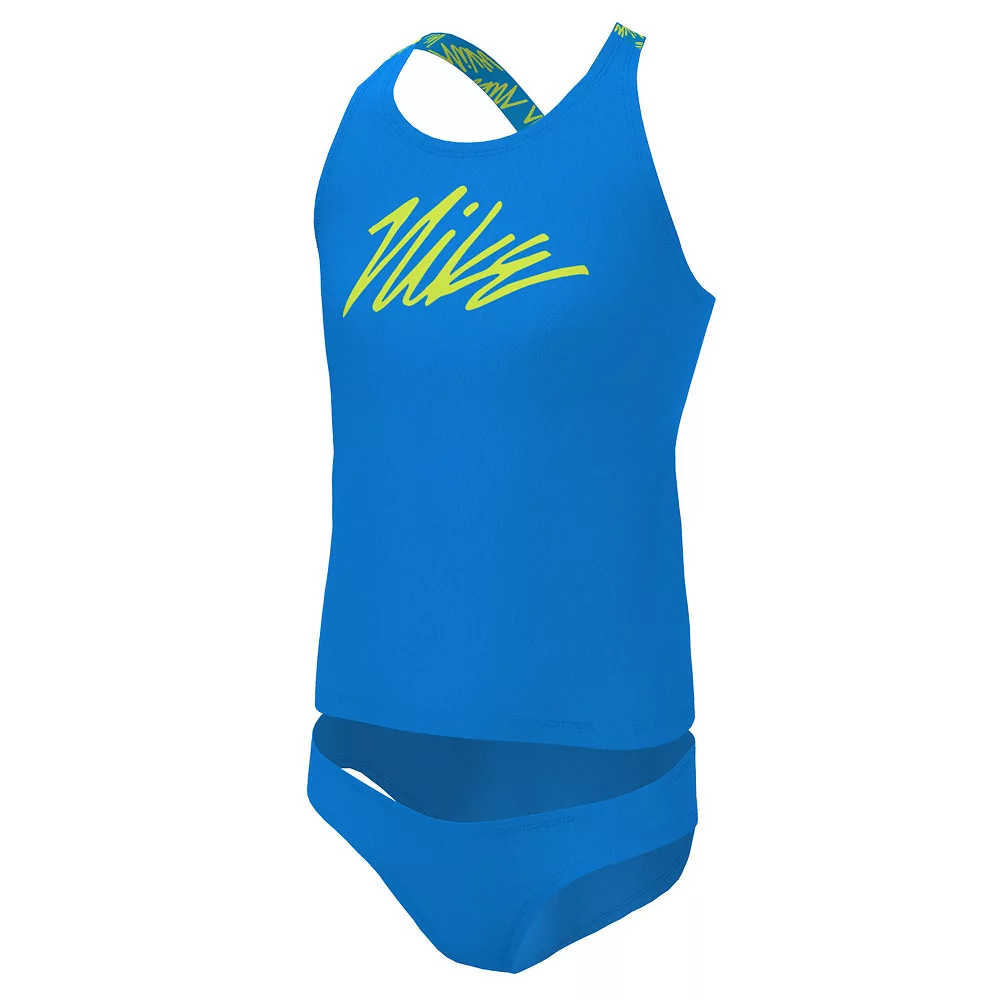 Girls 7-16 Nike Script Logo Crossback Tankini Top & Bottoms Swimsuit Set 6 Girls 7-16 Nike Script Logo Crossback Tankini Top & Bottoms Swimsuit Set - Image 4