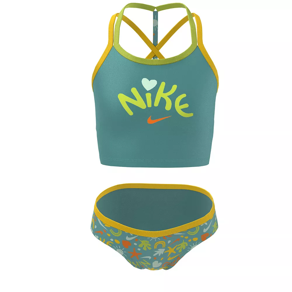 Girls 7-16 Nike Fun Forest T-Crossback Midkini Top & Bottoms Swimsuit Set 4 Girls 7-16 Nike Fun Forest T-Crossback Midkini Top & Bottoms Swimsuit Set - Image 2