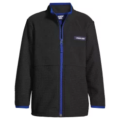 Boys 8-20 Lands' End Grid Fleece Jacket -Kohl's Shop 5217224 Black