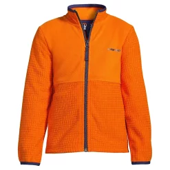 Boys 8-20 Lands' End Grid Fleece Jacket -Kohl's Shop 5217224 Tangy Orange