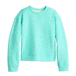 Girls 7-16 Tek Gear® Ultrasoft Fleece Printed Crew Sweatshirt in Regular & Plus -Kohl's Shop 5534956 Aqua Doodles